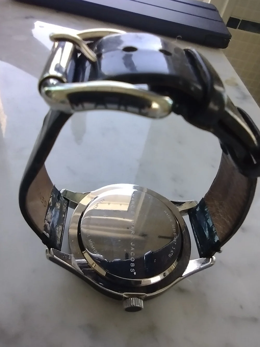 MARC JACOBS Black Round Logo Watch
